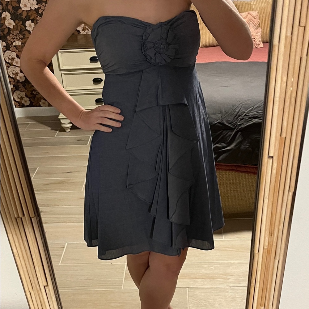 J. Crew Strapless Light Denim Dress